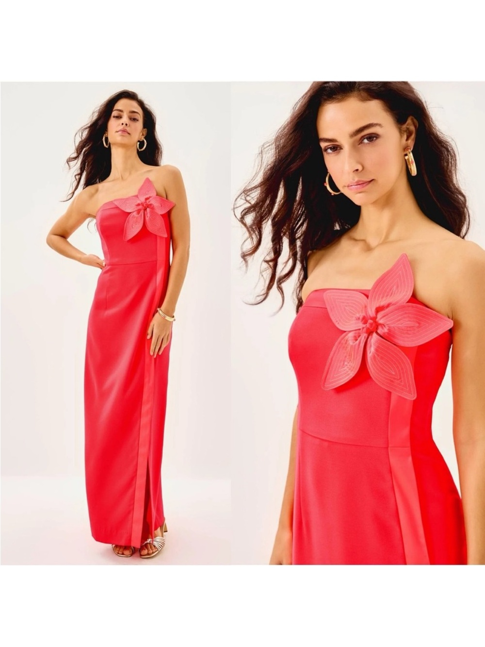 Lilly Pulitzer Anasophia Rosette Strapless Maxi Dress Size 16 NWT